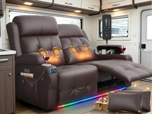 Reclining Loveseat Sofa, RV Loveseats Recliner Sofas Wall Hugger, Double by BuiltfortheRVLife