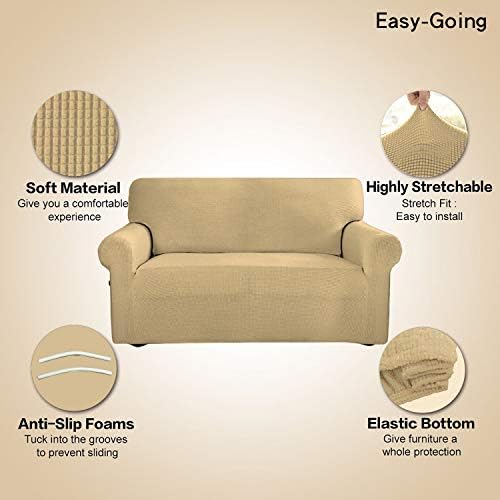 Easy-Going Stretch Oversized Sofa Couch Slipcover Washable Beige - Image 3