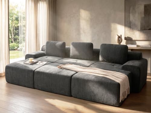 122" Oversized Boneless Couch, Comfort Cloud Sectional Couches by VYUXWO