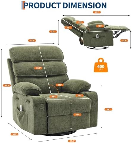 Garvee 360° Swivel Rocking Recliner Chair - Image 2