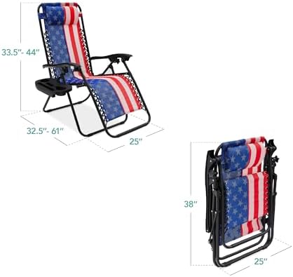 Best Choice Products Zero Gravity Chair Recliner, American Flag - Image 3