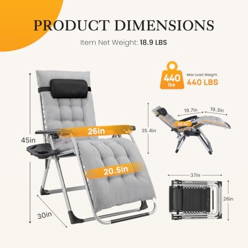 NEWBULIG Zero Gravity Chairs Set of 2 - Image 2