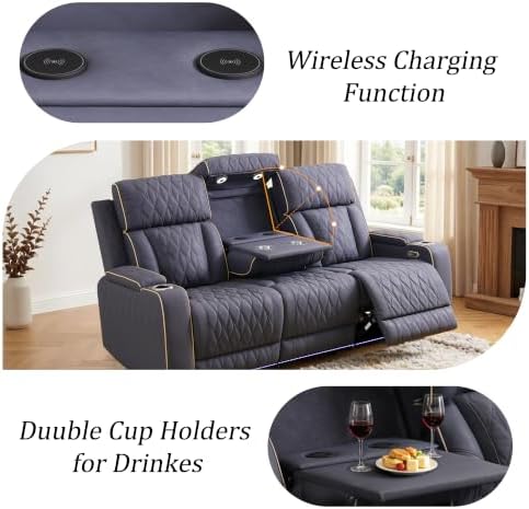 Leather Power Recliner Sofa Set - Image 4