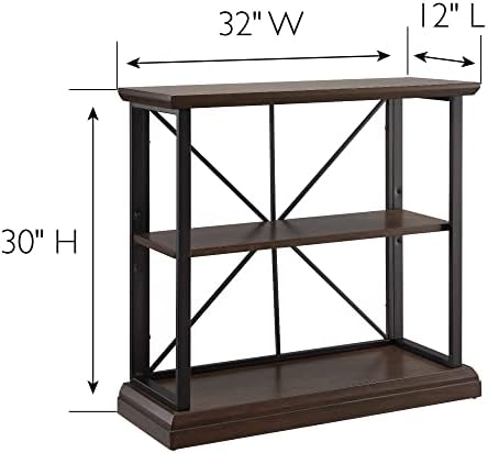 Leick Home Finnick Bookcase, Dark Earth, Matte Black - Image 3