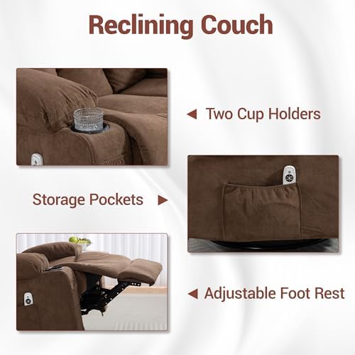 2 Piece Manual Recliner Sofa Set, Loveseat & Chair - Image 4