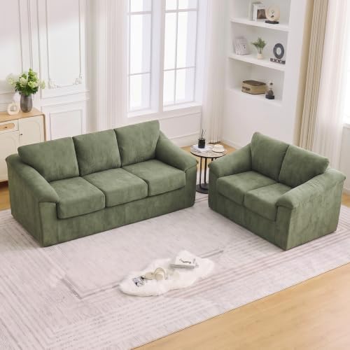 Boneless Couch Sets, Modern 3 Seater Sofa and Loveseat Sofa, Floor Cloud Couch by UMBFUN