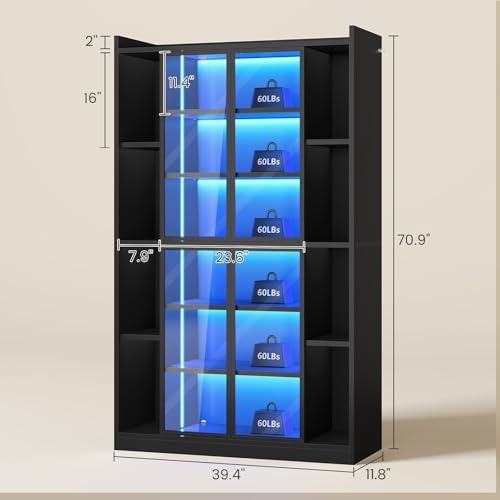 SEDETA 71" Tall 6-Tier Display Cabinet - Image 2