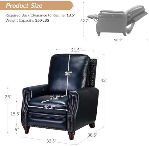HULALA HOME Genuine Leather Manual Recliner - Image 2