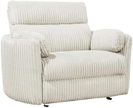 Pemberly Row Mega Ivory XL Extra Wide Power Glider Recliner - Image 6