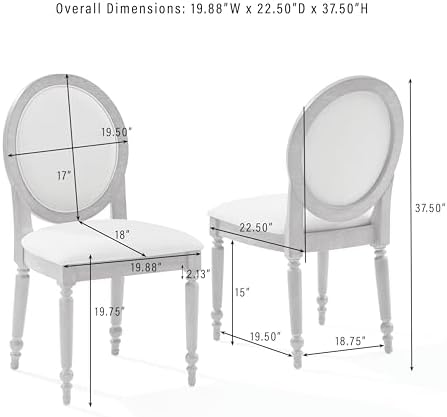 Crosley Furniture Daphne Upholstered Cane-Back Dining Chairs - Image 3