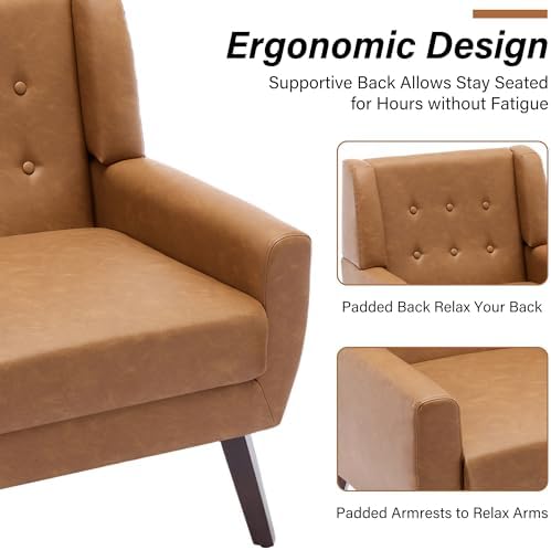 Accent Chair, Upholstered Armchair in PU Leather - Image 5