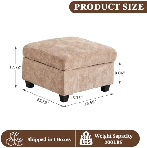 25.6'' Square Storage Ottoman Module - Image 2