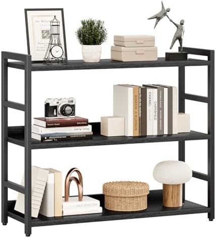NUMENN Wide Bookshelf, 3 Tier Freestanding Shelving Unit by NUMENN