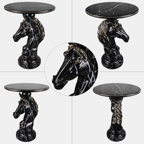 Modern Black-Striped Horse Sculpture Table - Image 6