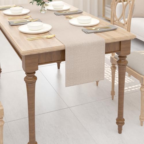 Soft Caddice Faux Linen 2 Side Table Runner, eco-Friendly Fabric Handcrafted - Image 5
