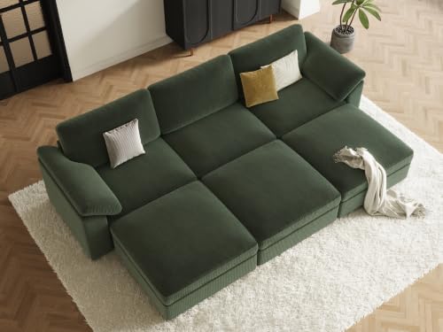 EASE MOOSE Oversized Green Sectional Modular Sofa, Modular Sleeper Couch - Image 4