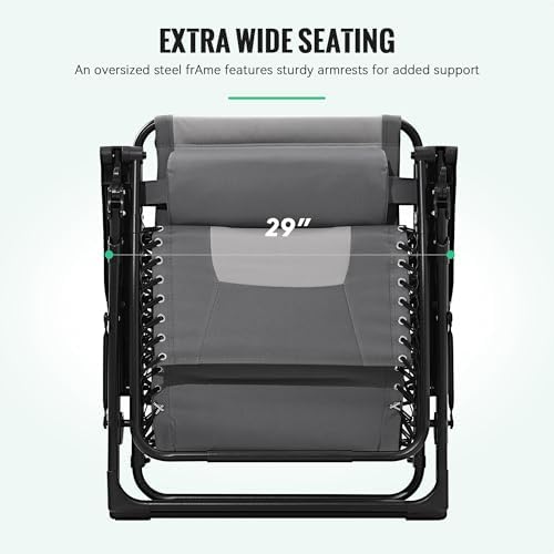 JEAREY Zero Gravity Chairs Set of 2, Oversized Recliners - Image 4