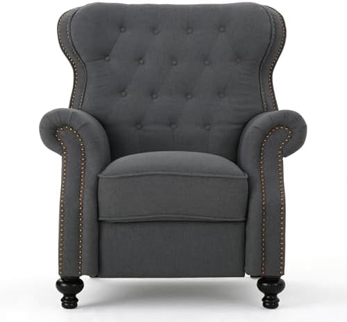 Christopher Knight Home Momo Wingback Recliner Chair, Upholstered Manual Push - Image 5