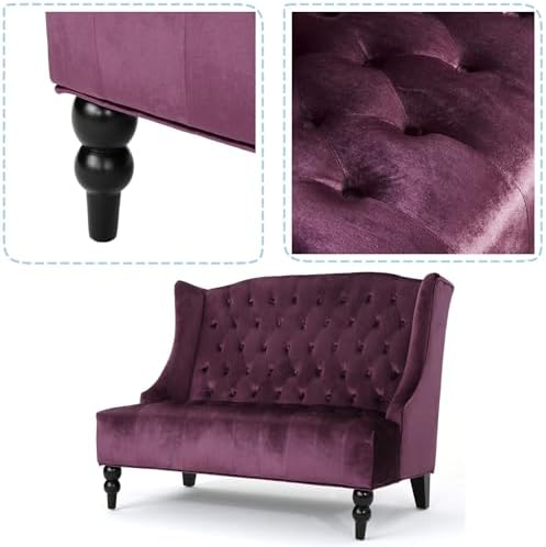 Modern Tufted Velvet Loveseat, 2 Seat Couch Sofas - Image 5