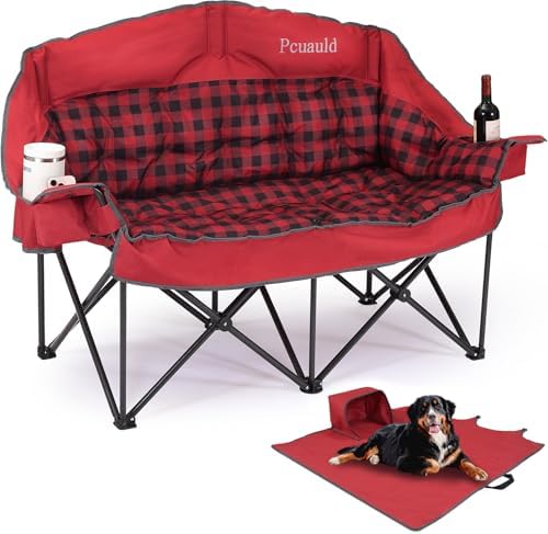 Padded Double Camping Chair Loveseat Oversized Camping Couch by Pcuauld