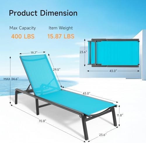 Aluminum Chaise Lounge Chair Outdoor - Image 2