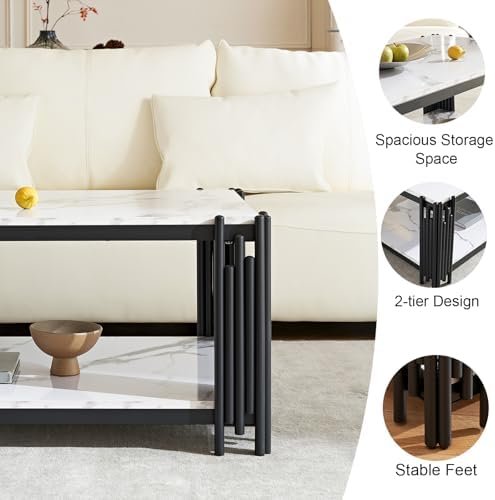 2 Pieces Living Room Table Set, Modern Coffee Table, Console Table - Image 7