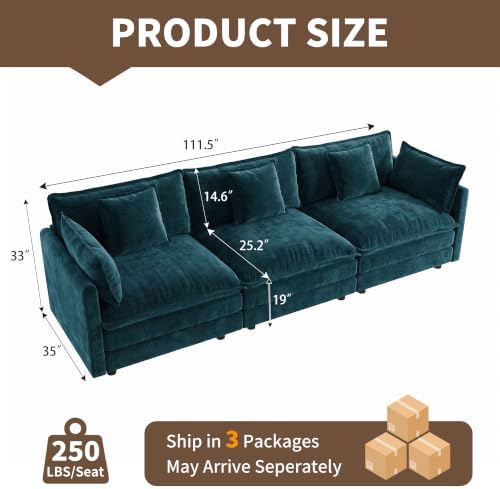 Tmsan Blue Cloud Modular Sectional Sofa Couch - Image 2