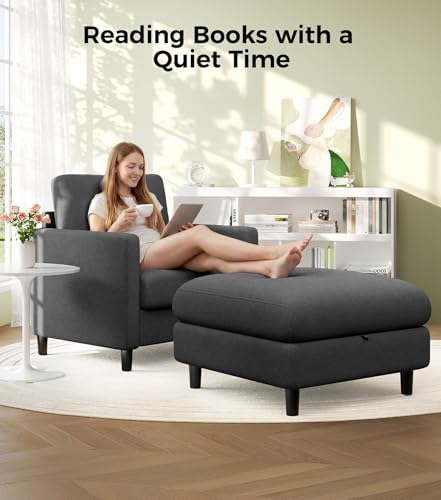 Welzona Sofa Accent Chair with Ottoman - Image 6