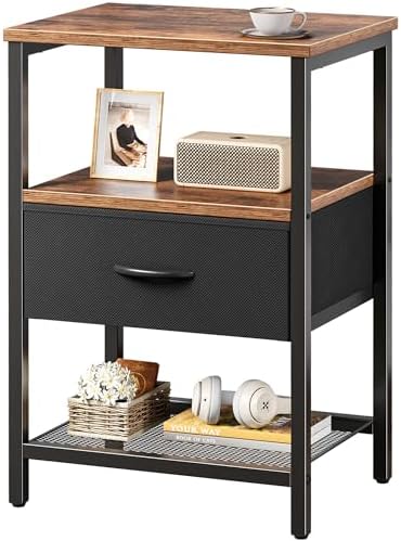 Huuger Night Stand with 2 Drawers, Bed Side Table with Open Shelf by Huuger
