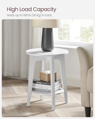 VASAGLE Round Side Table with Lower Shelf, End Table - Image 6