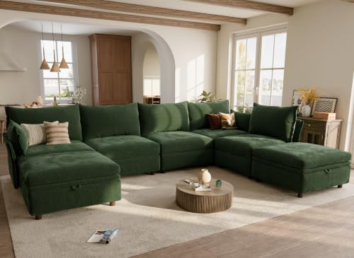 ABCASA 134.6" Oversized Modular Sectional Sofa, Large 7 Seater L Shaped Couch - Image 4