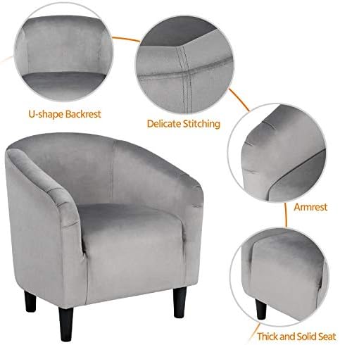 Yaheetech Compact Velvet Accent Chairs Set of 2 - Image 6