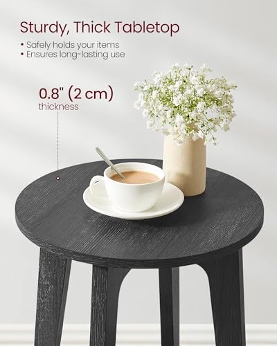 VASAGLE Round Side Table with Lower Shelf, End Table - Image 5