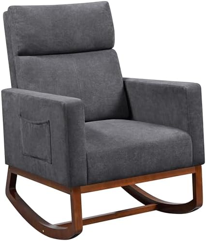 Yaheetech 28in Wide Padded High Back Glider Rocking Chair by Yaheetech
