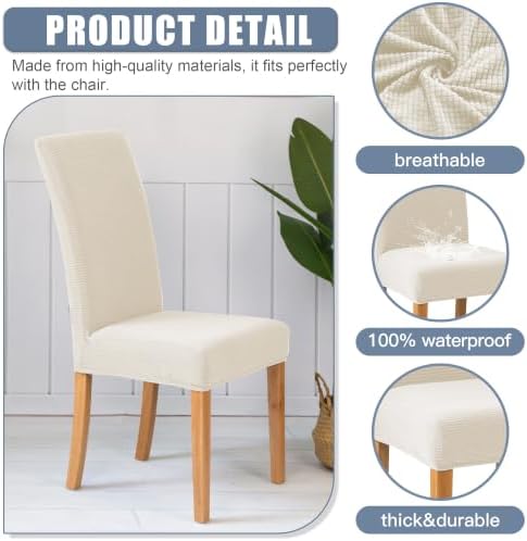 BIETYONE Waterproof Dining Chair Covers, Stretch Seat Protector - Image 3