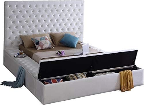 Meridian Furniture Bliss Collection Modern | Contemporary Velvet Upholstered Bed - Image 4