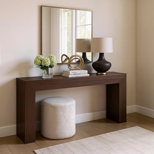 Plank+Beam Grand Console Table, 66 Inch, Walnut Wirebrush by PlankBeam
