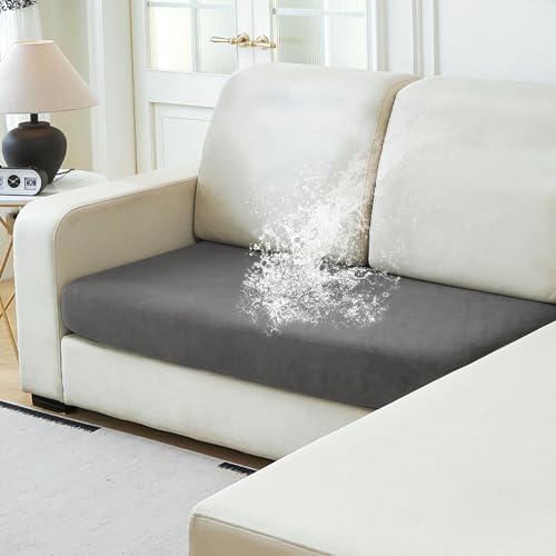 NAISI Waterproof Couch Cushion Covers Thick Velvet Fabric Washable Sofa by NAISI