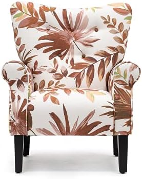 YOLENY Mid Century Wingback Arm Chair, Modern Upholstered Fabric High Back - Image 5