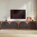 65" Buffet Cabinet with Storage, Fluted Sideboard Cabinet with 4 Arched Doors & by beronbaer