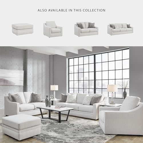 Signature Design by Ashley Maitelynn Large Rectangular White Ottoman, No - Image 5