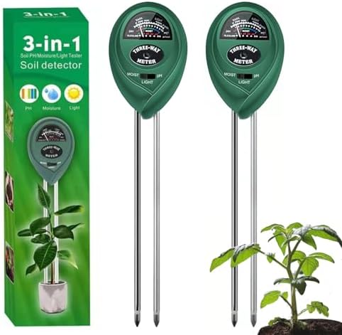 2 Pack Soil Tester, 3-in-1 Plant Moisture Meter Light & PH Tester by Maxsolve