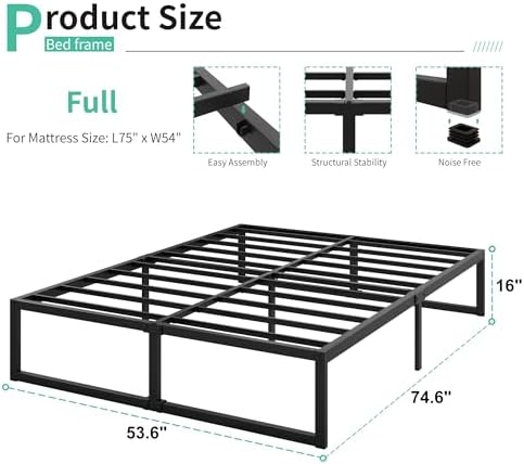 Lutown-Teen 16 Inch Full Size Bed Frame - Image 2