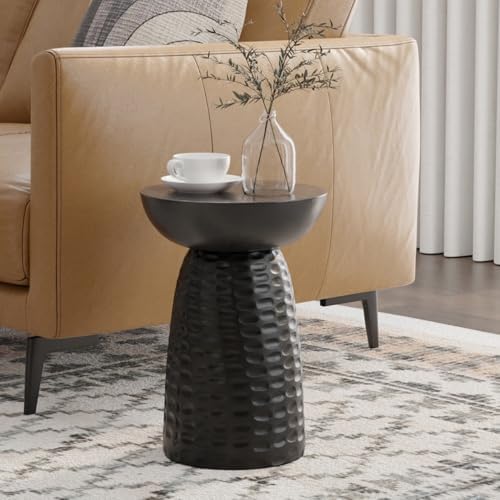 SIMPLIHOME Boyd 13" Wide Solid Mango Wood Round Table in Raven Black - Image 3