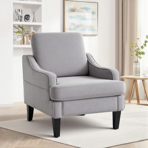 Mid-Century Accent Chair, Comfy Arm Chair Upholstered Living Room Chair by GAOHAPY