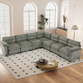 HAOMARKETS 115" Wide Modular Sectional Sofa Couch, Oversized Corduroy l Shaped by HAOMARKETS