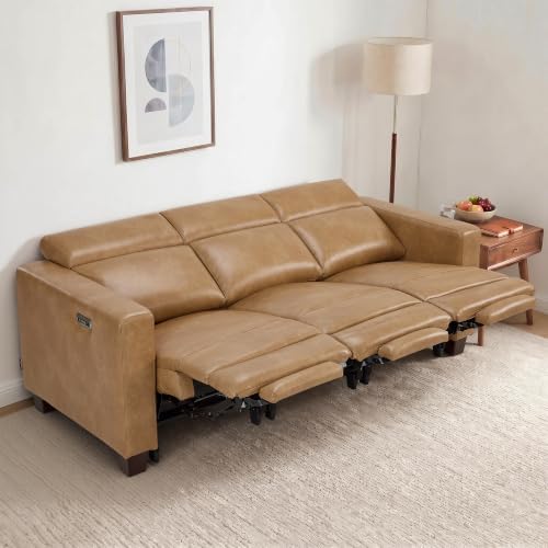 MCombo 85.4'' Zero Wall Hugger Power Recliner Sofa, HL198M3 Toast - Image 4