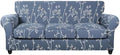 SearchI Stretch Sofa Cover Printed Couch Cover, Floral Pattern 4 Pieces Sofa by SearchI