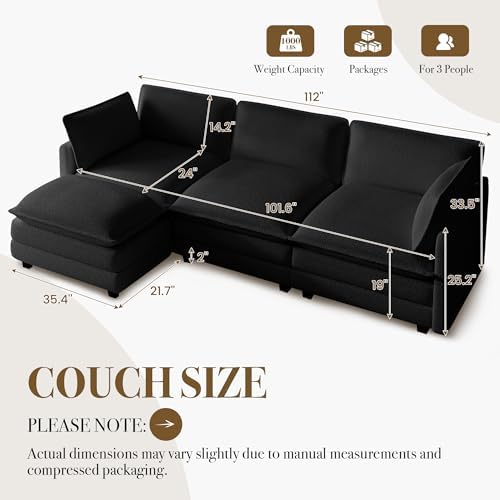ROWHY 112'' Modular Sectional Cloud Couch - Image 2