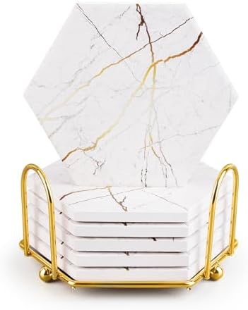 Marble Coasters for Drinks Absorbent by Geichan